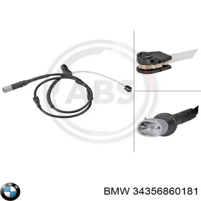 34356860181 BMW sensor dianteiro esquerdo de desgaste das sapatas do freio