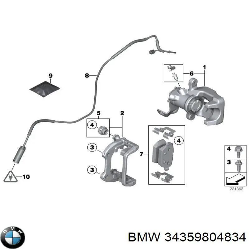 Купить 34359804834 BMW Датчик износа тормозных колодок задний