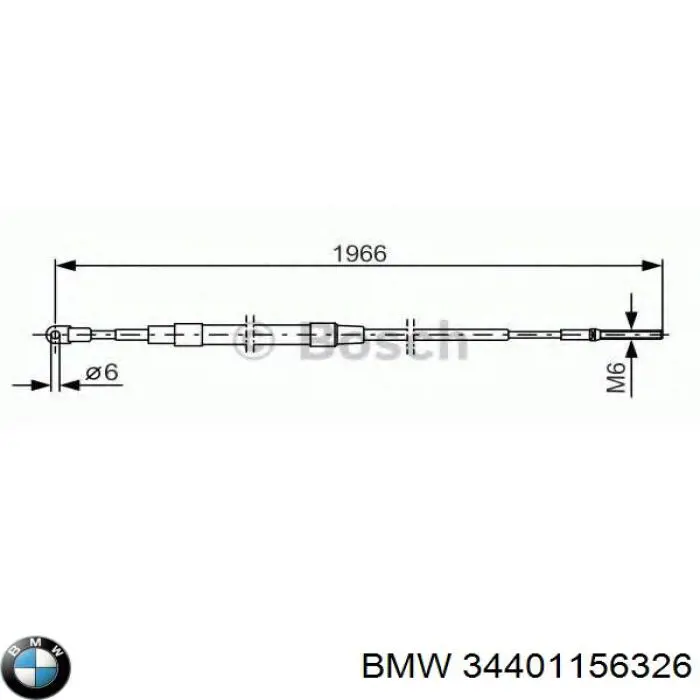 34411156326 BMW cabo traseiro direito/esquerdo do freio de estacionamento