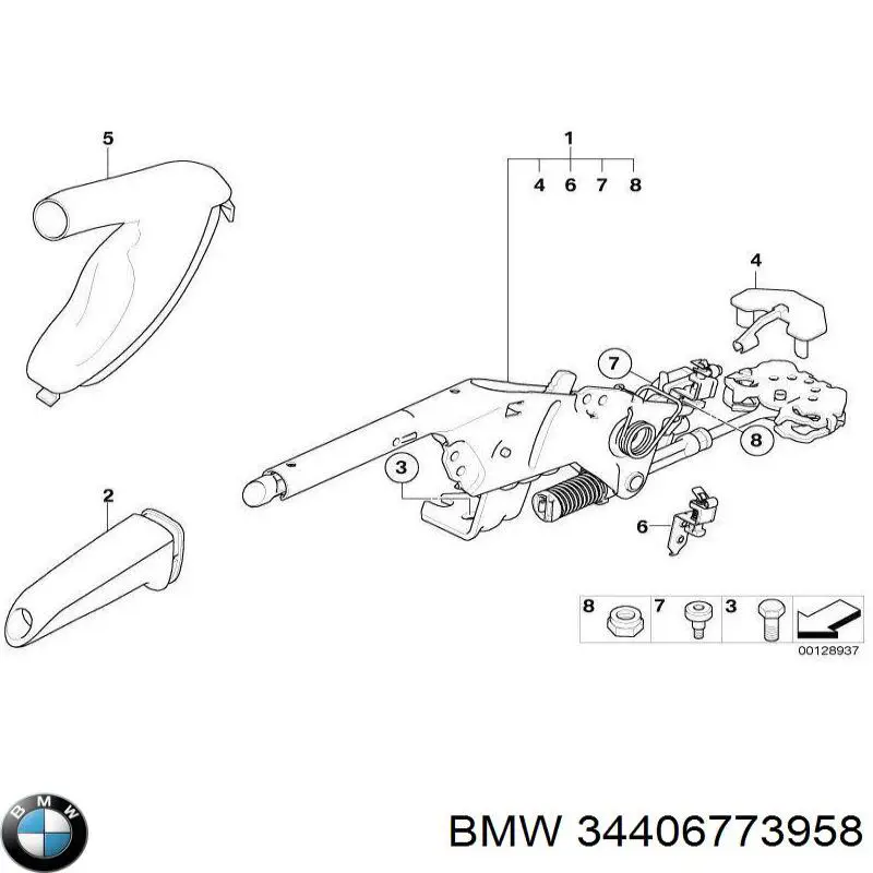 Рычаг ручного тормоза на BMW 5 (E60) купить.