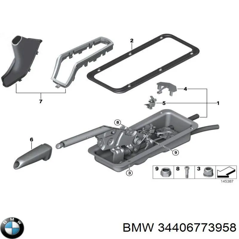 34416773958 BMW Привод стояночного тормоза (управление ручным тормозом)