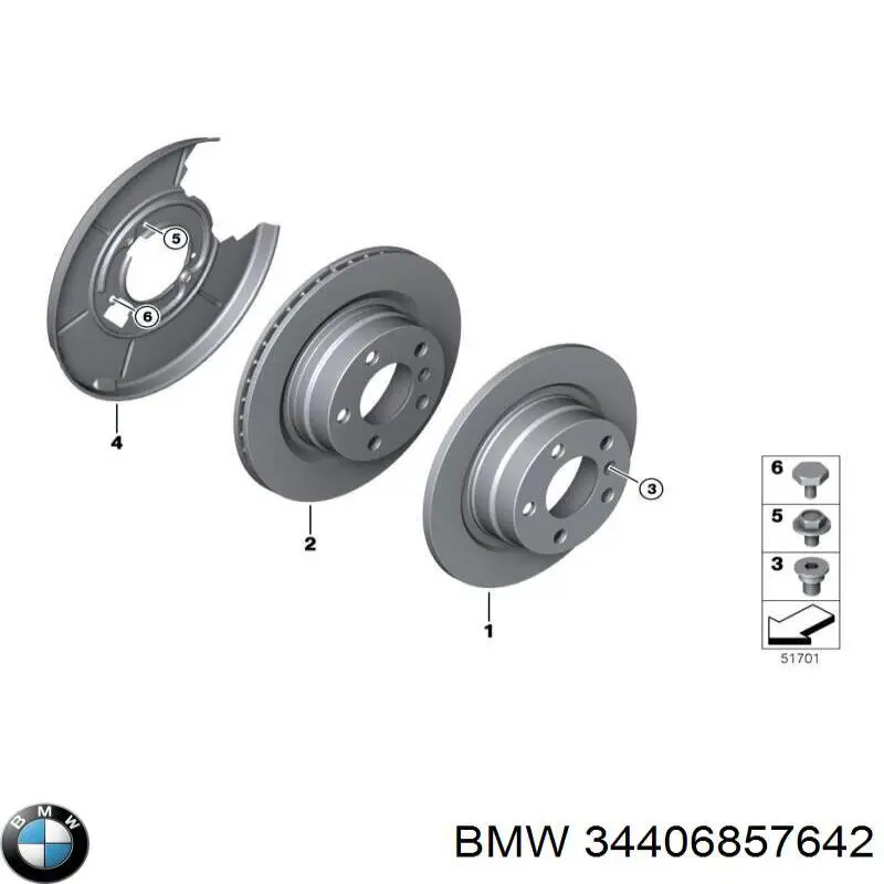 Задний трос ручника BMW 34406857642 цена, от 13.39 USD