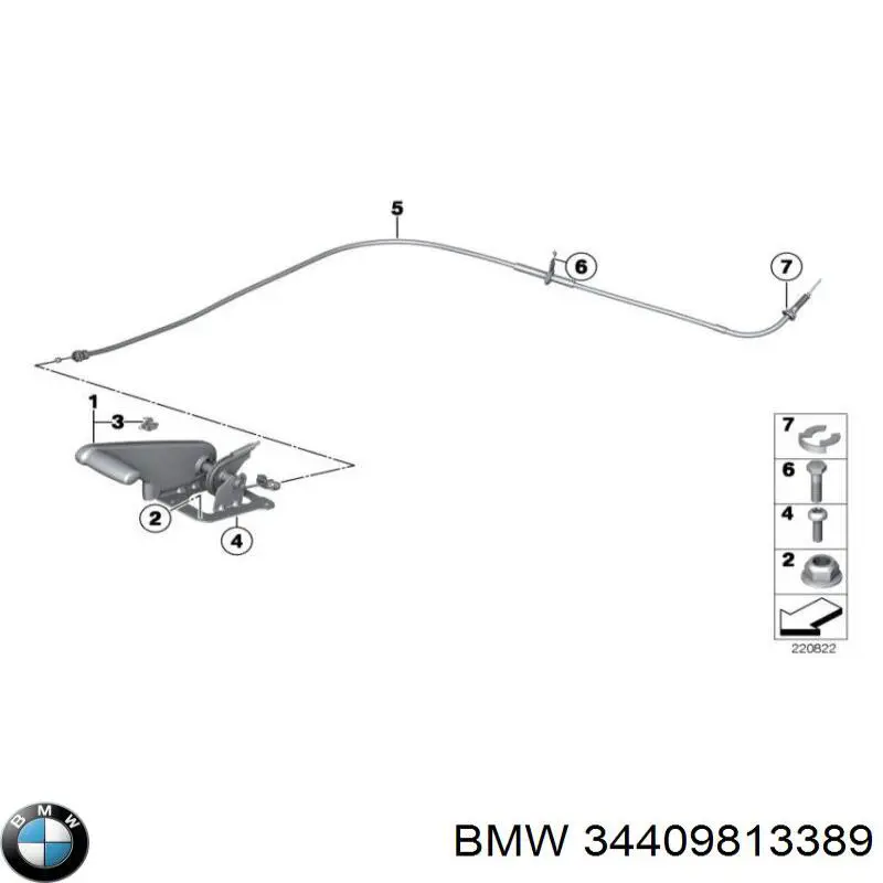 1987482405 Bosch cabo do freio de estacionamento traseiro esquerdo