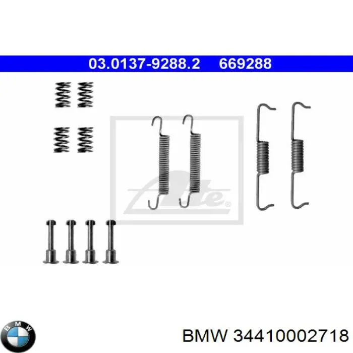 Монтажный комплект задних барабанных колодок 34410002718 BMW