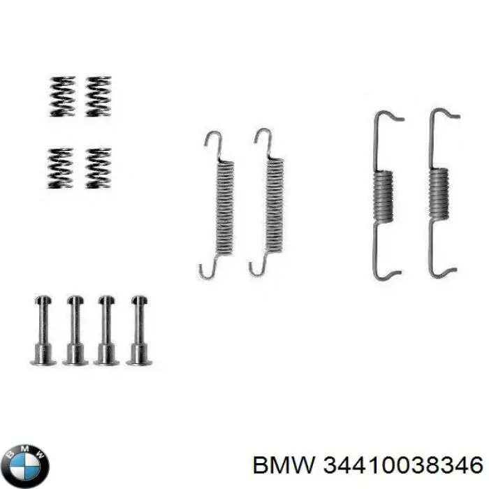 34410038346 BMW монтажный комплект задних барабанных колодок