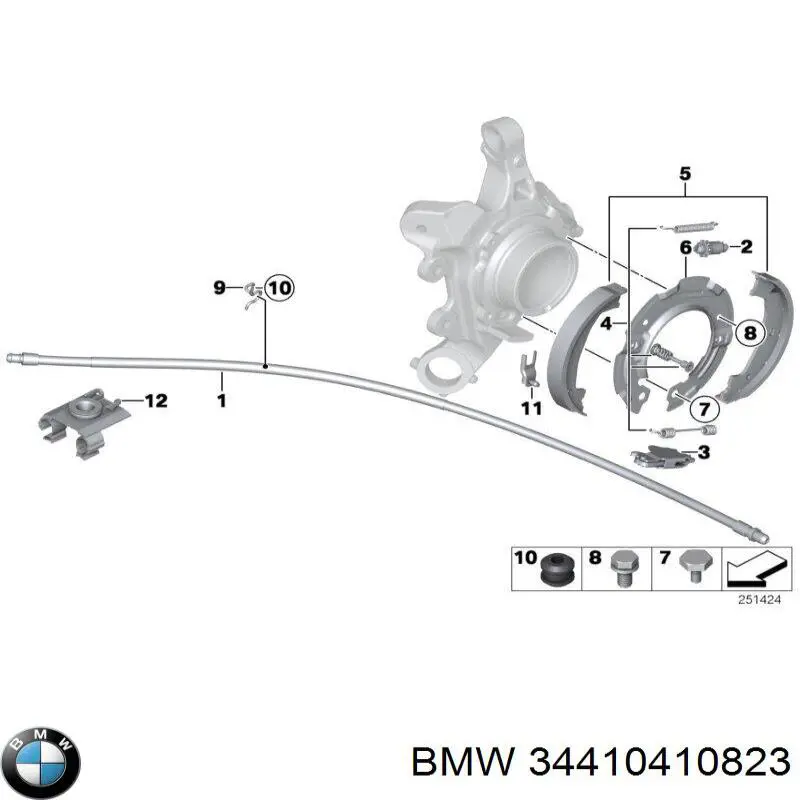 Ремкомплект тормозных колодок BMW 34410410823 цена, от 8.08 USD