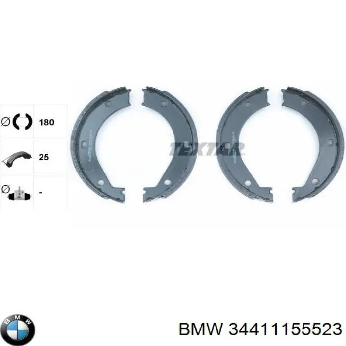 34411155523 BMW колодки ручника (стояночного тормоза)