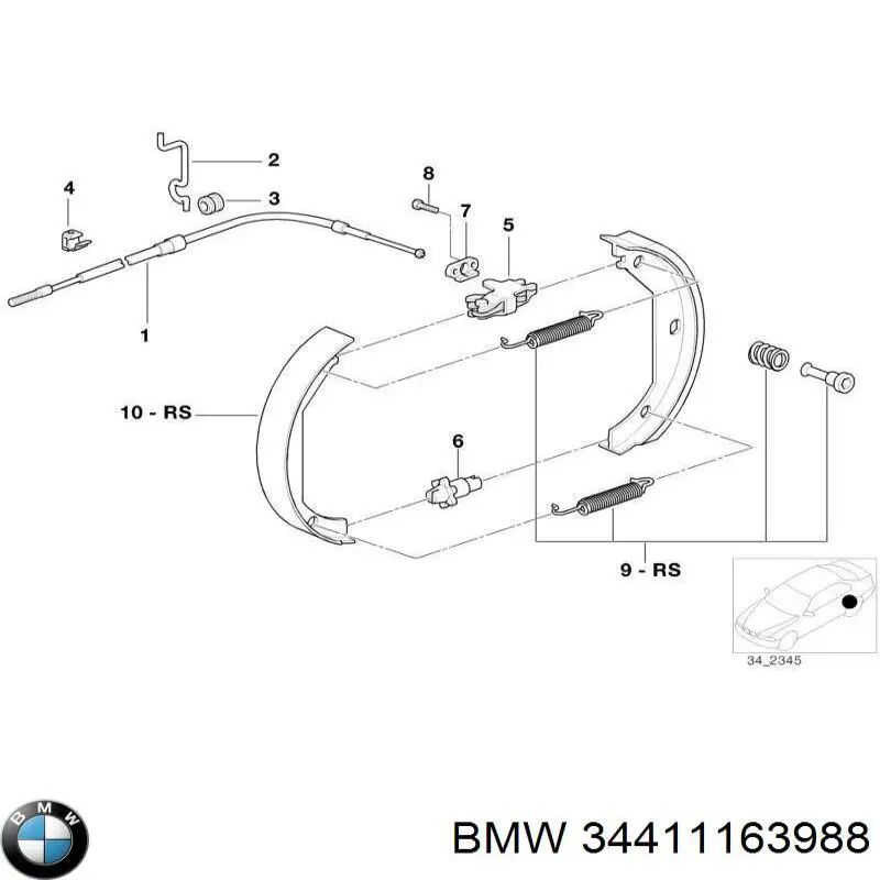 Колодки стояночного тормоза BMW 34411163988