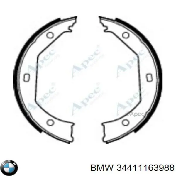 Тормозные колодки стояночного тормоза BMW 34411163988 цена, от 19.00 USD