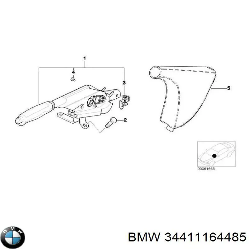 34401166200 BMW рычаг ручного тормоза