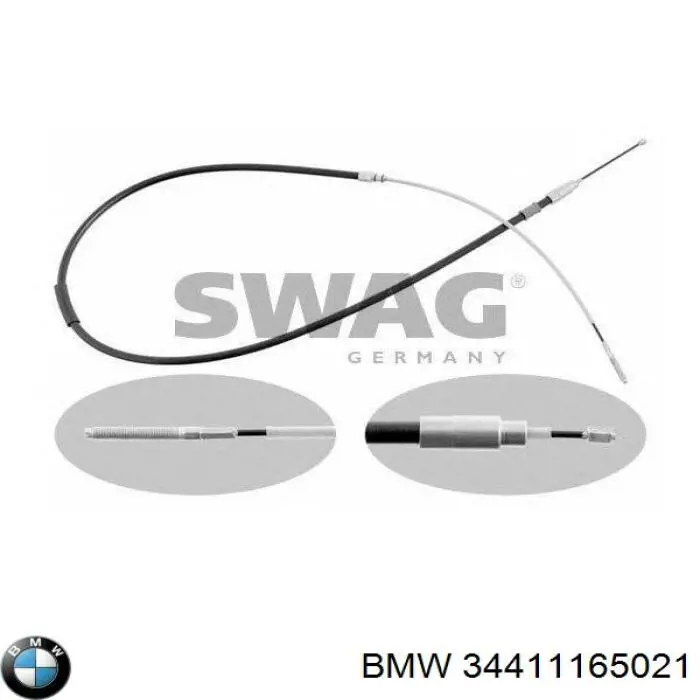 Трос стояночного тормоза задний правый BMW 34411165021 цена, от 11.25 USD
