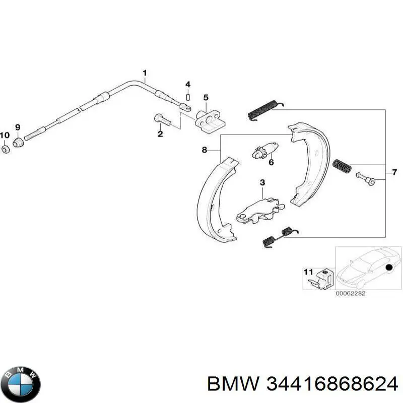 34416868624 BMW скоба-растяжка тормозного барабана