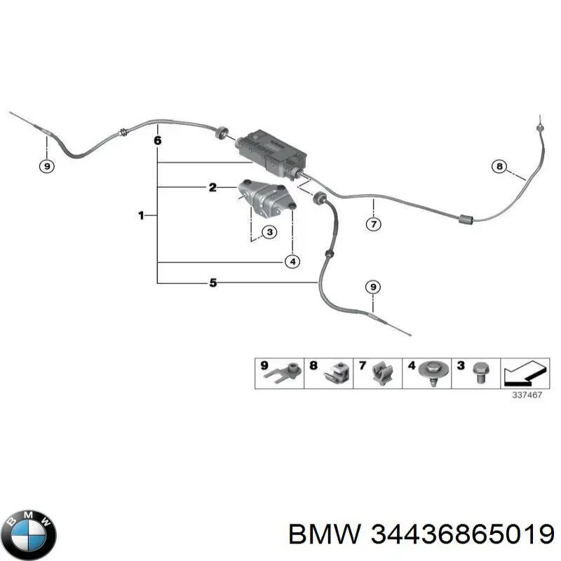 34436785427 BMW трос ручного тормоза задний левый