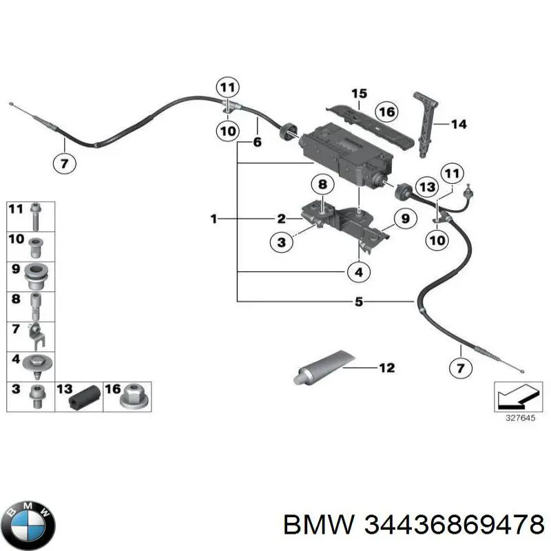 Электропривод ручного тормоза 34436869478 BMW