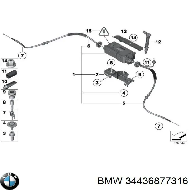 Электропривод ручного тормоза 34436877316 BMW