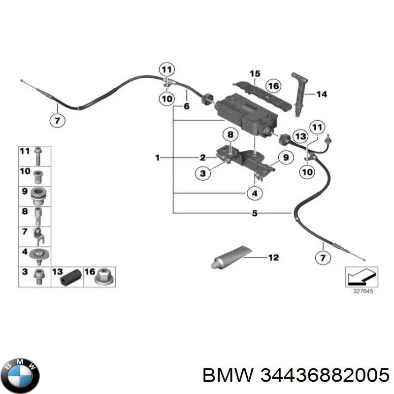 Электропривод ручного тормоза 34436882005 BMW