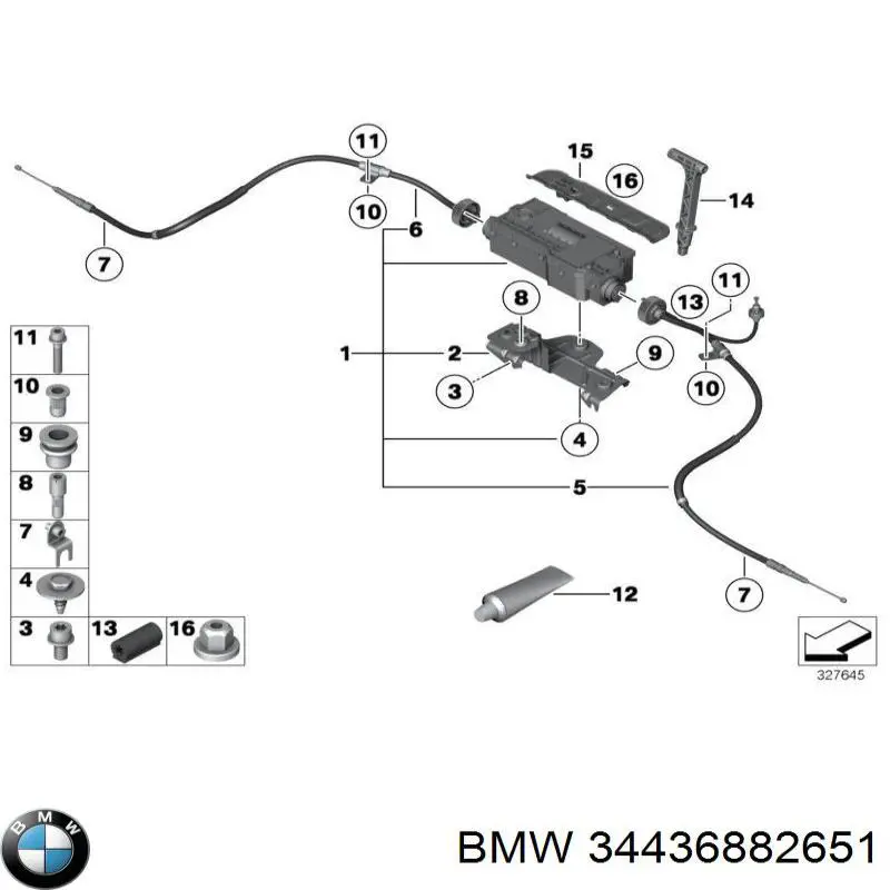 Электропривод ручного тормоза 34436882651 BMW