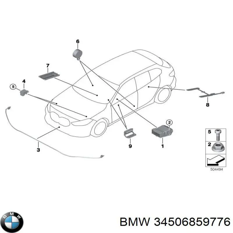 Гайка крепления приемной трубы глушителя (штанов) BMW 34506859776 цена, от 1.24 USD