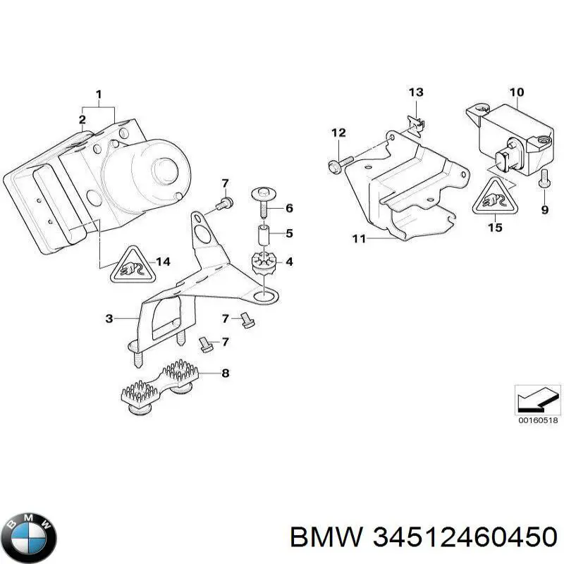 34512460450 BMW блок управления абс (abs гидравлический)