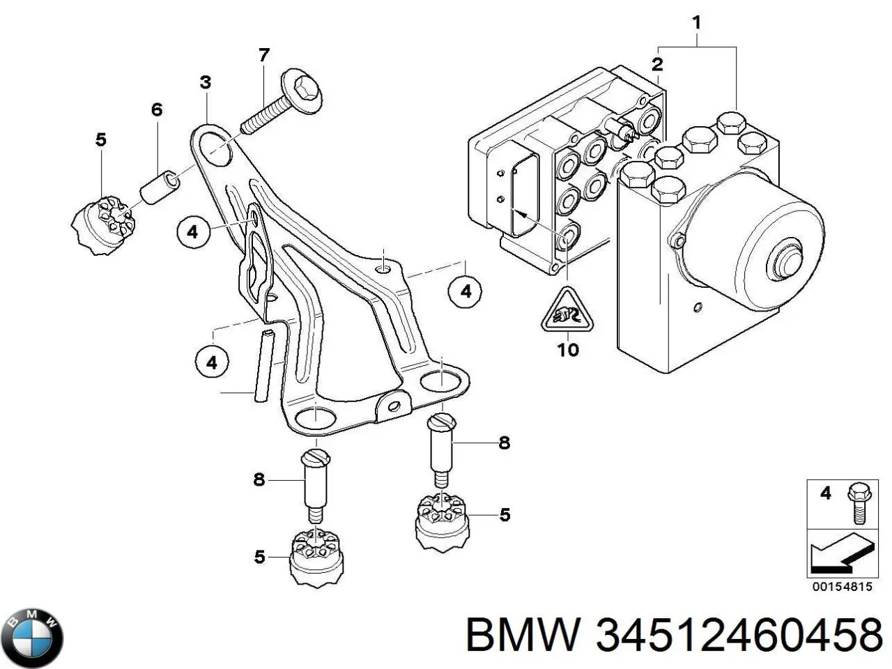 Блок управления АБС (ABS) гидравлический 34512460458 BMW