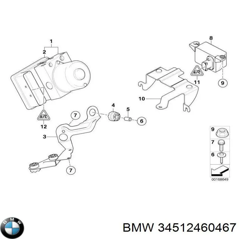 34512460467 BMW unidade hidráulico de controlo abs