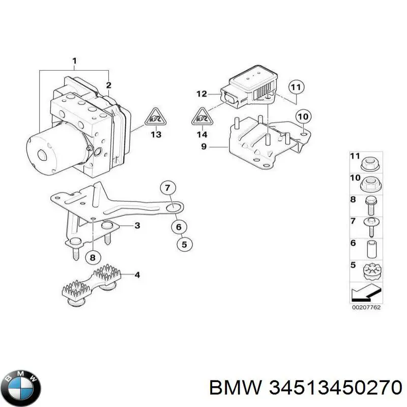 34513450270 BMW блок управления абс (abs гидравлический)