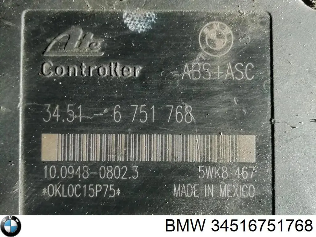 34516751768 BMW unidade hidráulico de controlo abs