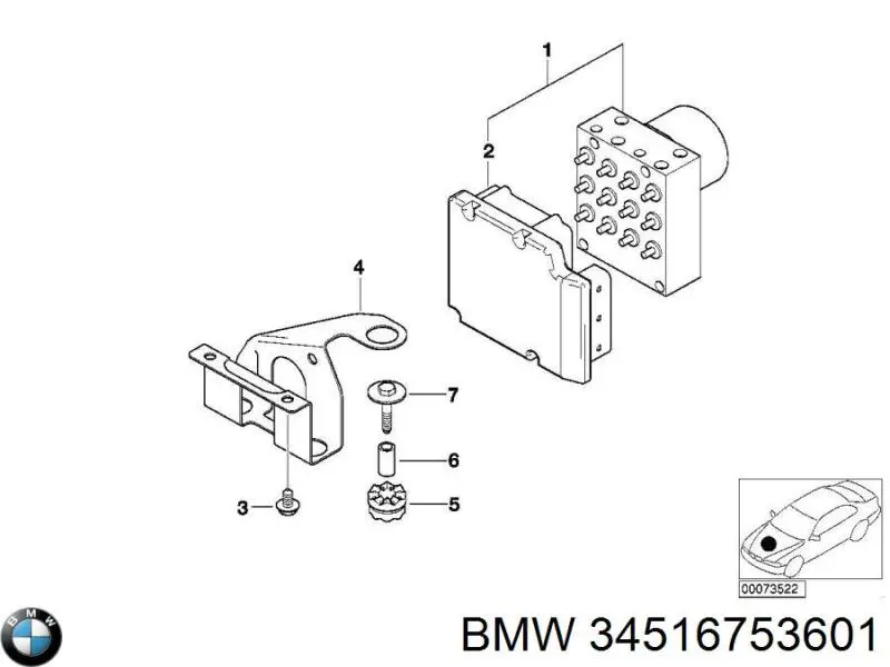 Блок управления АБС (ABS) гидравлический 34516753601 BMW