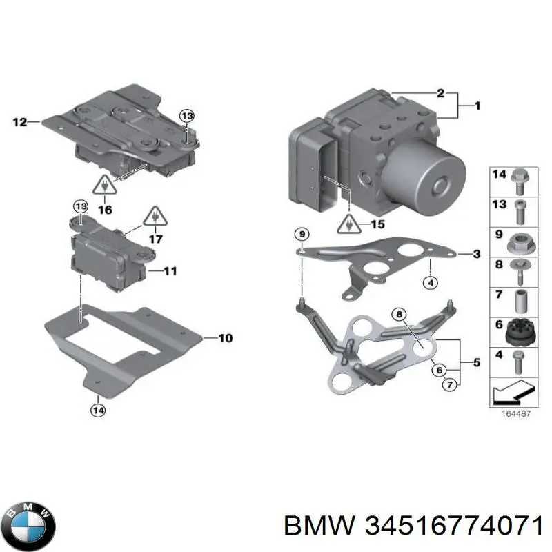 34516774071 BMW блок управления абс (abs гидравлический)