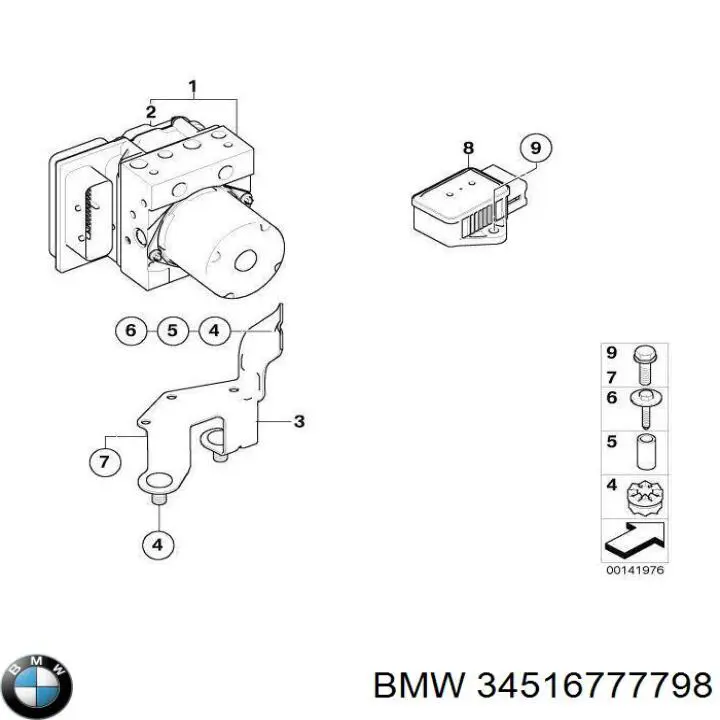 34516791108 BMW блок управления абс (abs гидравлический)