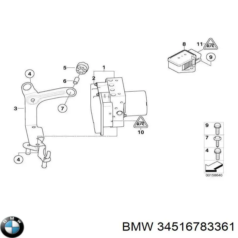 Módulo hidráulico ABS 34516783361 BMW