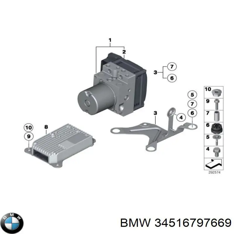 Насос АБС (ABS) главного тормозного цилиндра на BMW 5 (F10) купить.