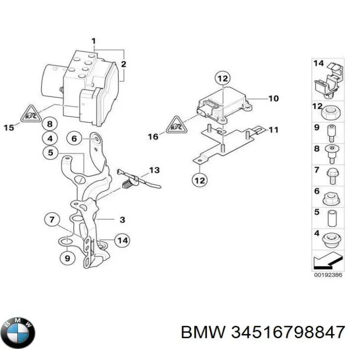 34516798847 BMW блок управления абс (abs гидравлический)