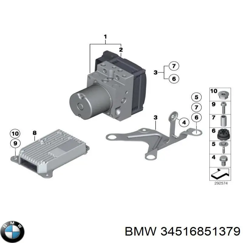 Блок управления АБС (ABS) гидравлический 34516851379 BMW