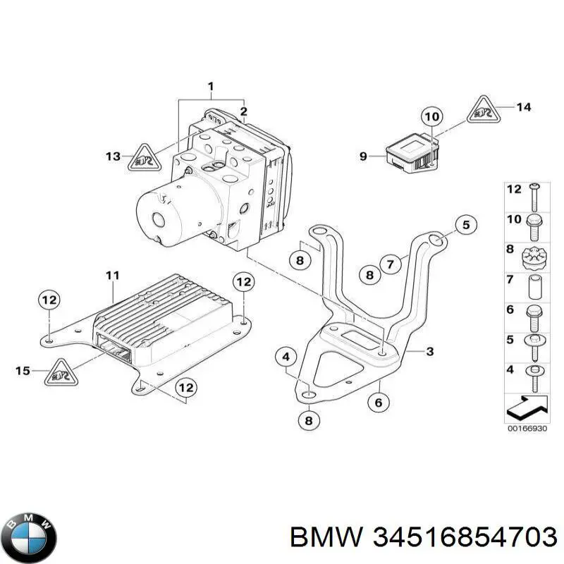 34516854703 BMW unidade hidráulico de controlo abs