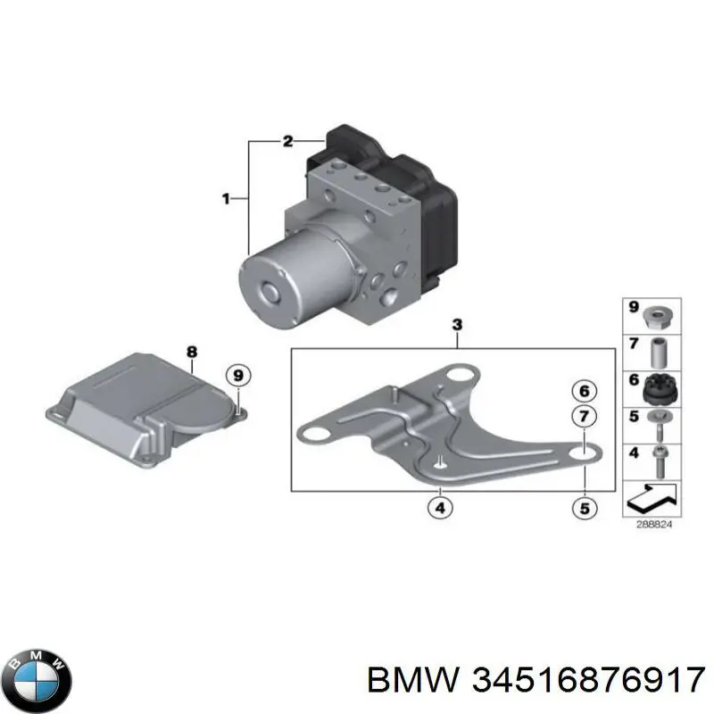 Блок управления АБС (ABS) гидравлический 34516876917 BMW