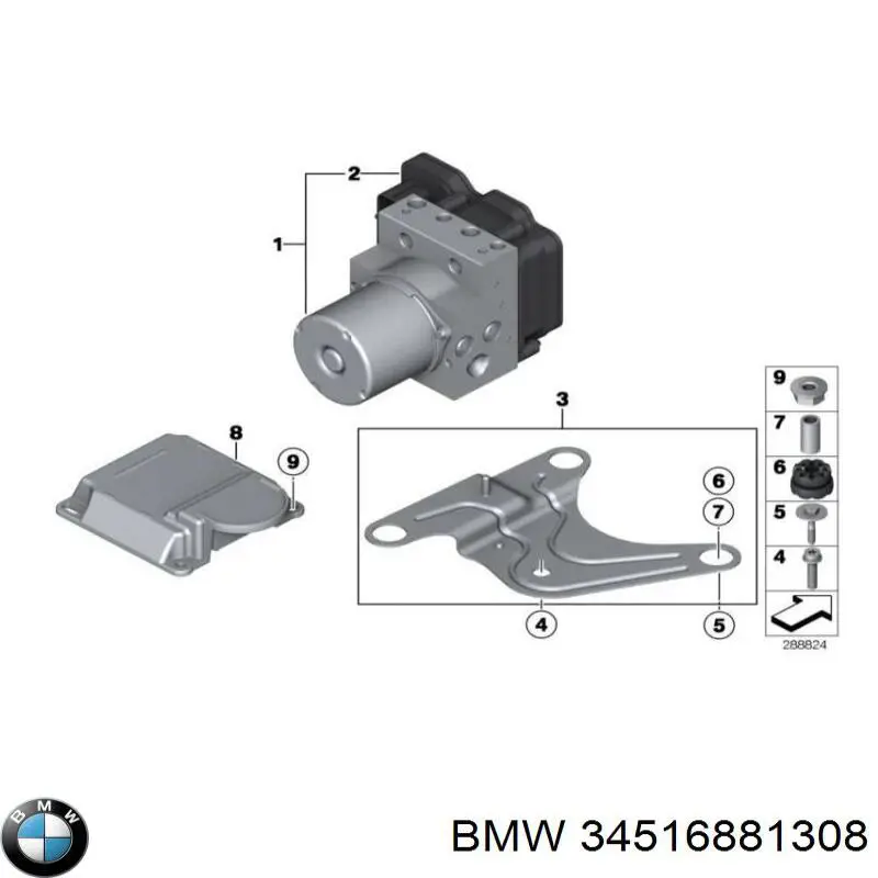 34516881308 BMW unidade hidráulico de controlo abs