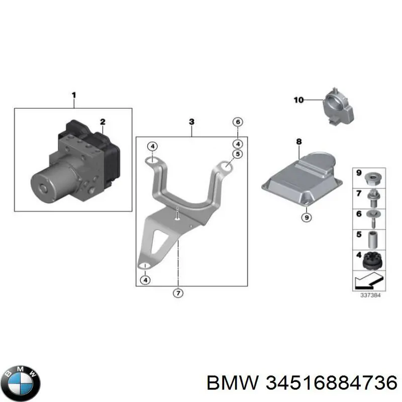 Блок управления АБС (ABS) гидравлический 34516884736 BMW