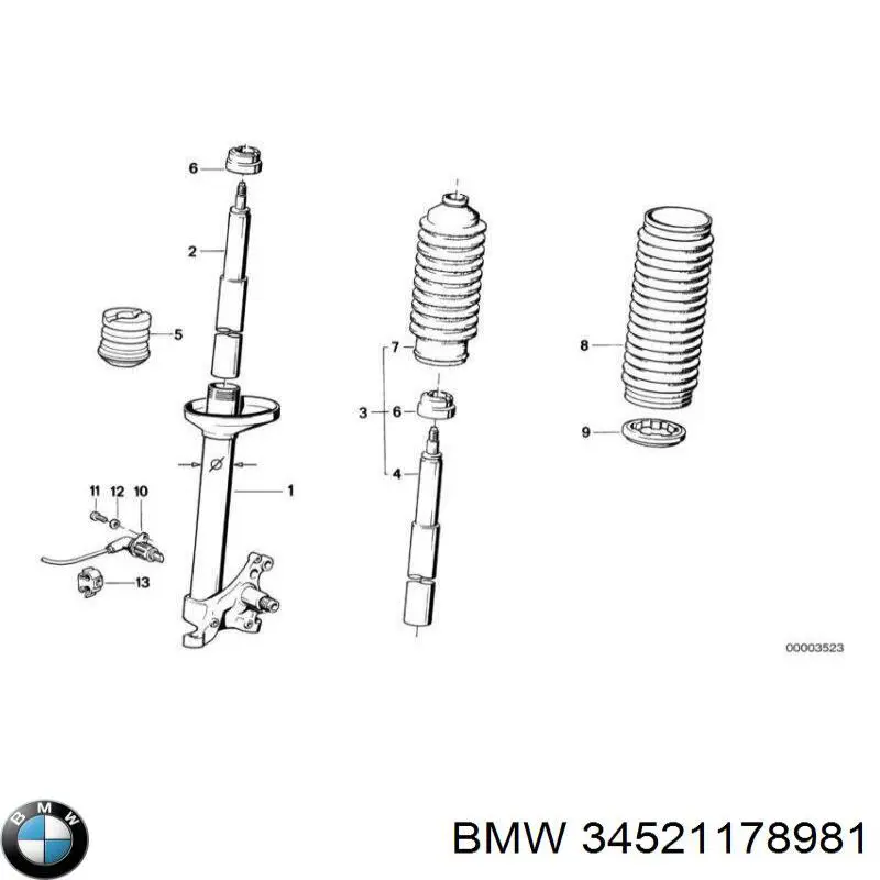 34521155037 BMW датчик абс (abs передний левый)