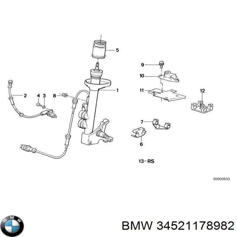  Датчик АБС (ABS) передний правый BMW 3 