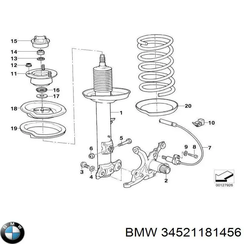 34521179830 BMW sensor abs traseiro