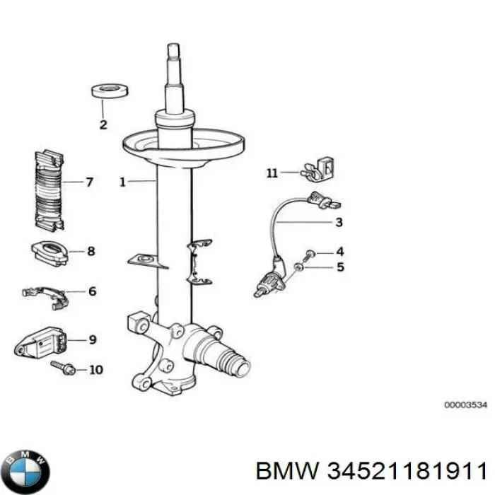 Датчик АБС Бмв 8 E31 передний (BMW 8)