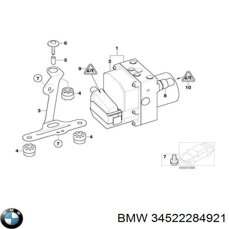 Unidade hidráulico de controlo ABS para BMW 7  E65, E66, E67