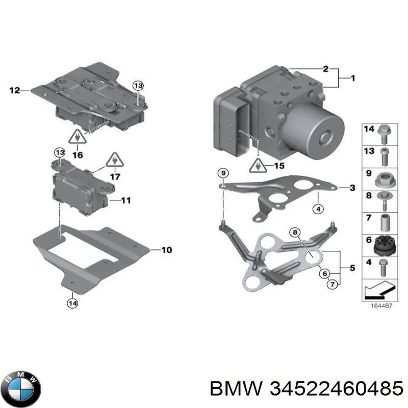 Блок управления АБС (ABS) гидравлический 34522460485 BMW