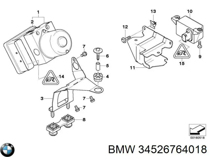 Датчик продольного ускорения 34526764018 BMW