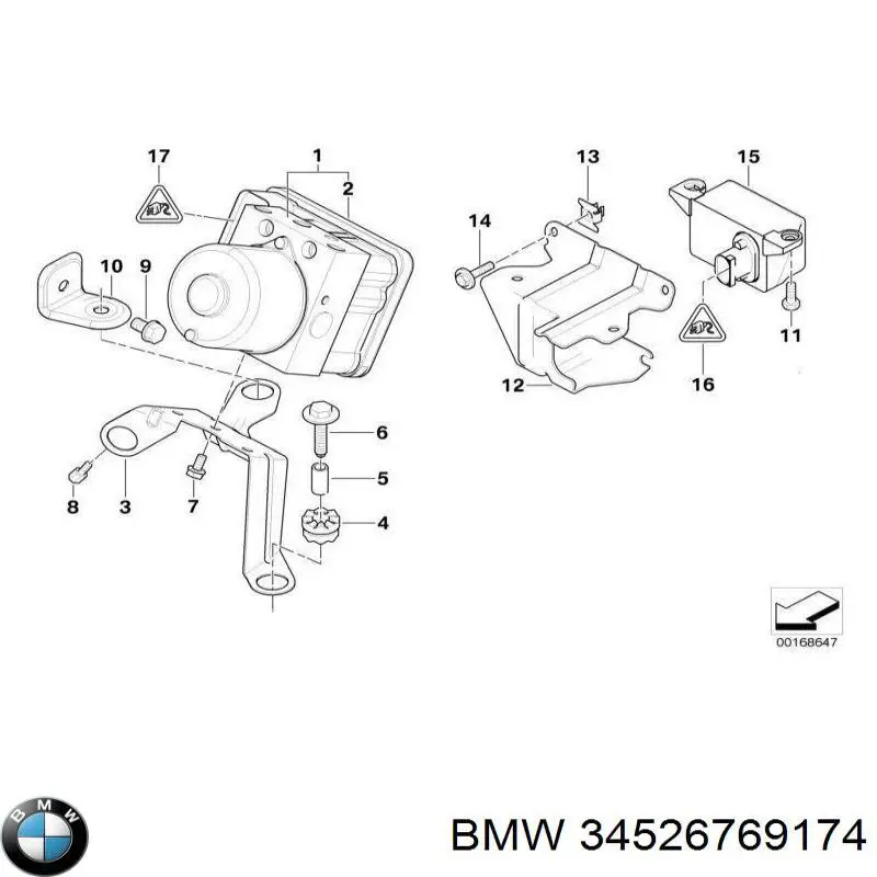 Датчик продольного ускорения 34526769174 BMW