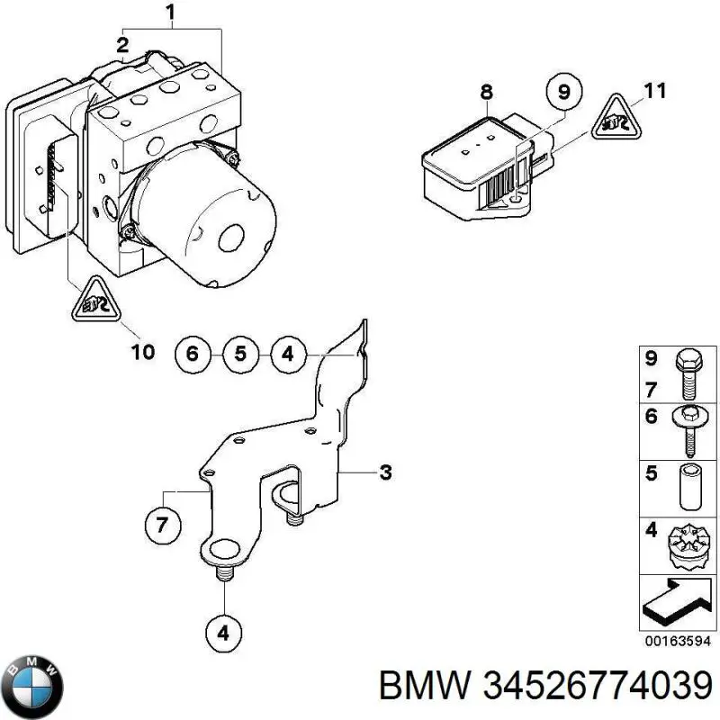 Купить 34526774039 BMW Датчик частоты вращения DSC