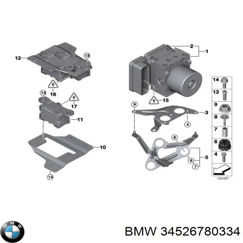 34526780334 BMW sensor de aceleração longitudinal