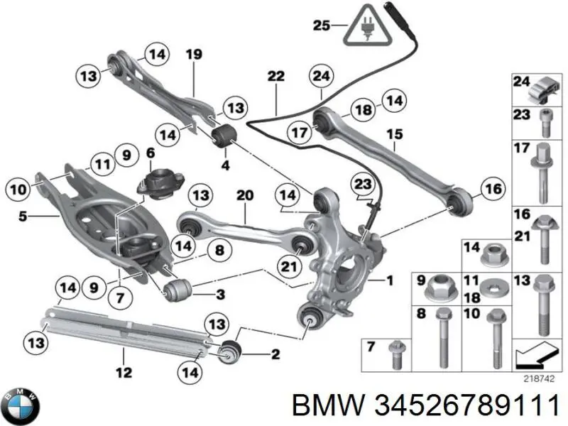 Датчик АБС (ABS) задний BMW 34526789111 цена, от 21.19 USD
