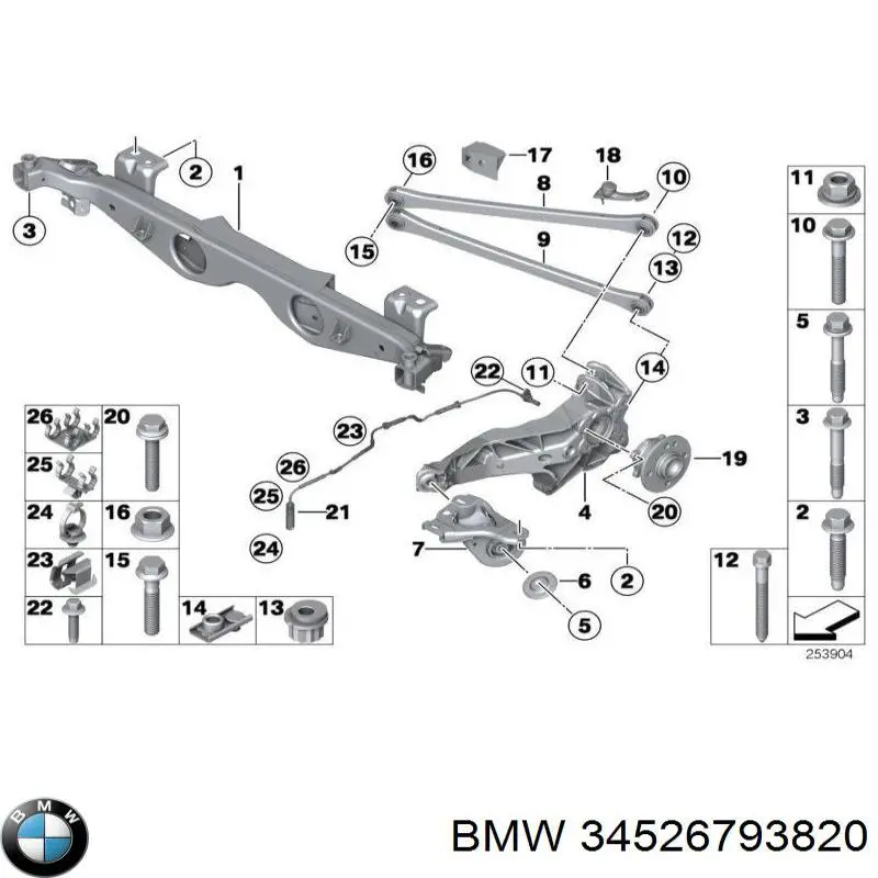 34526793820 BMW sensor abs traseiro